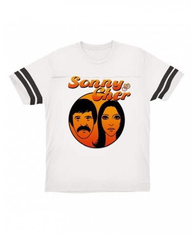 Sonny & Cher T-Shirt | Comedy Hour Illustration And Logo Ombre Football Shirt $11.40 Shirts
