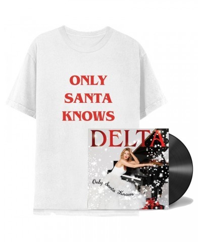 Delta Goodrem Only Santa Knows Lyric Tee - White & Signed Vinyl $10.04 Vinyl