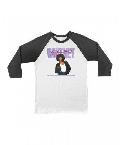 Whitney Houston 3/4 Sleeve Baseball Tee | So Emotional Album Cover Design Distressed Shirt $7.67 Shirts