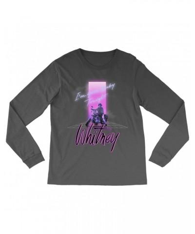 Whitney Houston Long Sleeve Shirt | Neon Light I'm Your Baby Tonight Image Shirt $5.87 Shirts