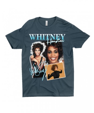 Whitney Houston T-Shirt | 1987 Turquoise Photo Collage Design Shirt $9.62 Shirts