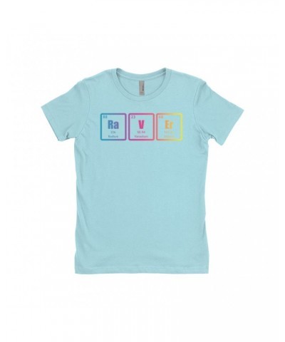 Music Life Ladies' Boyfriend T-Shirt | Raver Periodic Table Ombre Design Shirt $10.07 Shirts