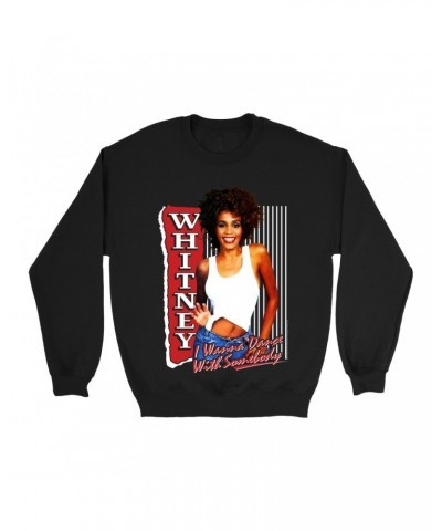 Whitney Houston Sweatshirt | I Wanna Dance With Somebody Red Design Sweatshirt $17.48 Sweatshirts
