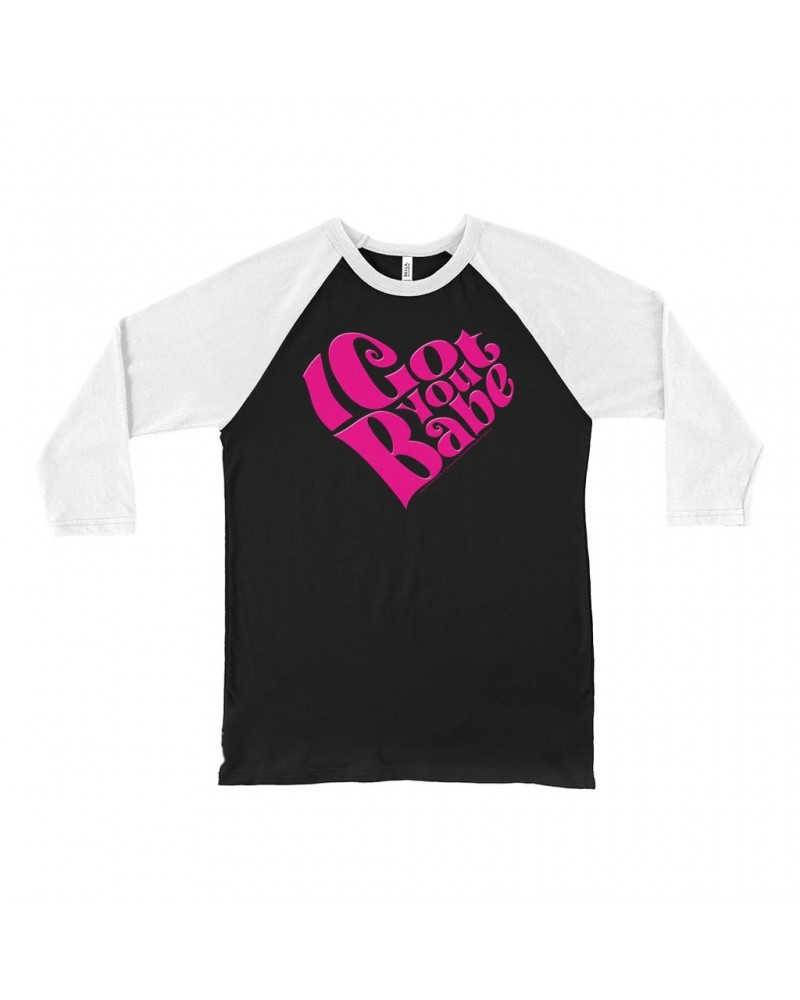 Sonny & Cher 3/4 Sleeve Baseball Tee | I Got You Babe Heart Image Shirt $10.28 Shirts