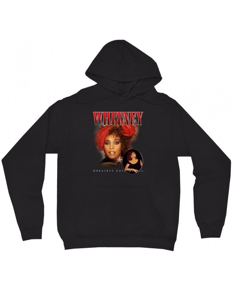 Whitney Houston Hoodie | Greatest Love Of All Red Photo Collage Design Hoodie $8.69 Sweatshirts