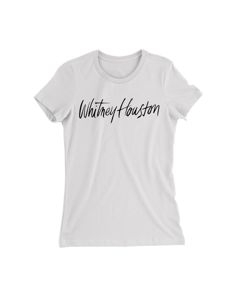 Whitney Houston Woman's Fit Logo Tee in White *LIMITED EDITION* $6.61 Shirts