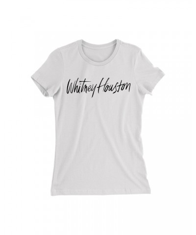 Whitney Houston Woman's Fit Logo Tee in White *LIMITED EDITION* $6.61 Shirts