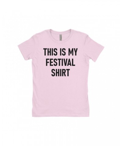 Music Life Ladies' Boyfriend T-Shirt | This Is My Festival Shirt $6.62 Shirts