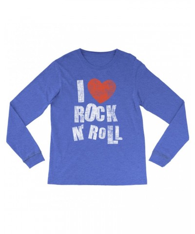 Music Life Heather Long Sleeve Shirt | I Heart Rock n' Roll Shirt $8.59 Shirts