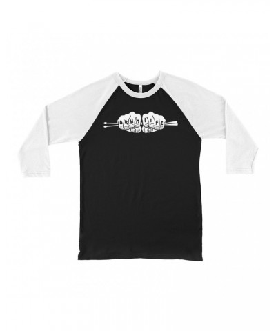 Music Life 3/4 Sleeve Baseball Tee | Drum Life Knucks Shirt $8.79 Shirts