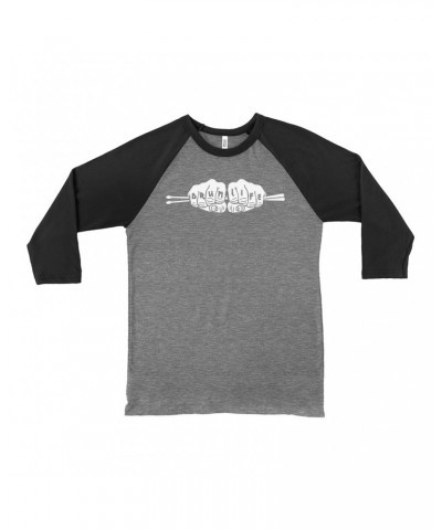 Music Life 3/4 Sleeve Baseball Tee | Drum Life Knucks Shirt $8.79 Shirts