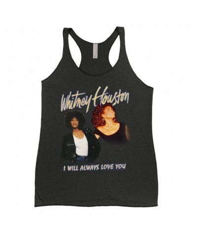 Whitney Houston Ladies' Tank Top | I Will Always Love You Yellow Photo Collage Image Shirt $8.33 Shirts