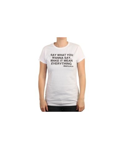 Matt and Kim Womens Lets Go Lyric White Tee $14.66 Shirts